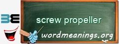 WordMeaning blackboard for screw propeller